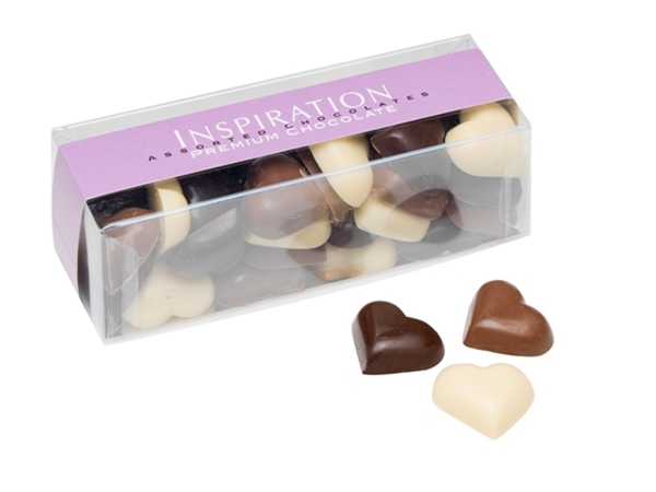 Hartjes van chocolade (wit,melk,p