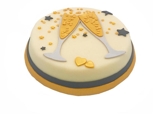 Glitter Champagnegl.-taart KLEIN