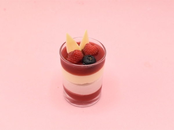 Dessert in glas: Passie-framboos